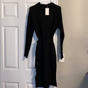 Black mock neck sweater dress